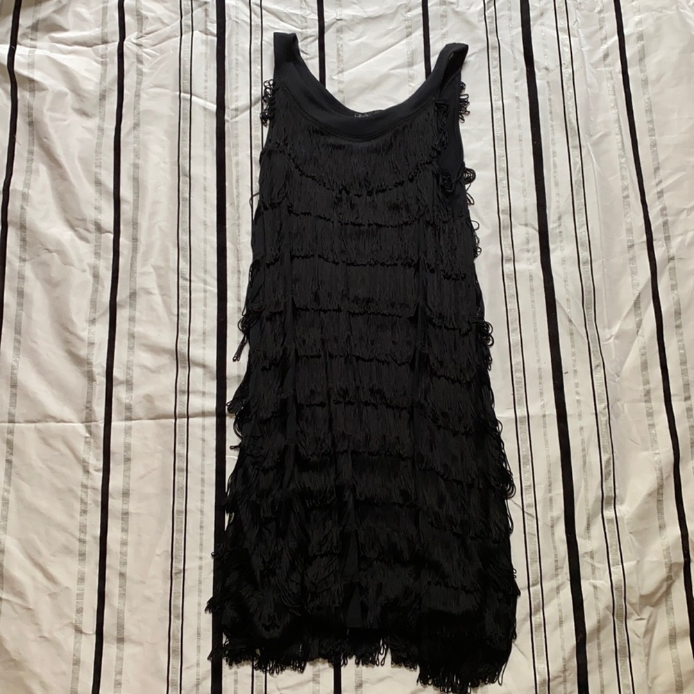 Hell Bunny Black Fringe Flapper Dress